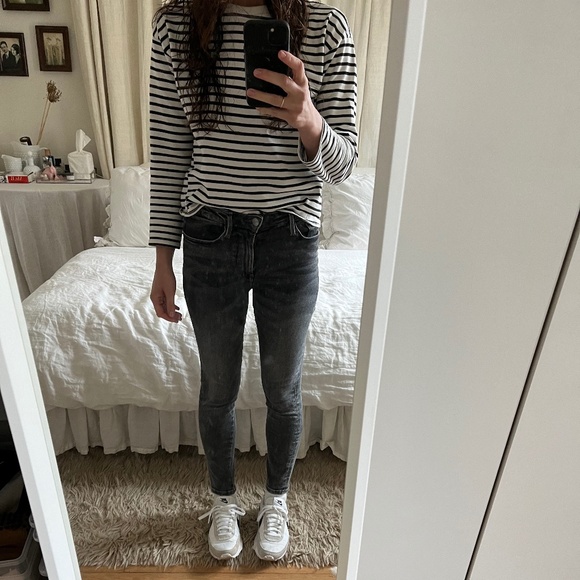 LE ONE FRAME SKINNY CROP- BLACK WHISKERED SIZE 1 - Picture 1 of 6